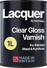 Hemway Clear Gloss Lacquer 1L Multi-Surface Varnish Wood Furniture Interior
