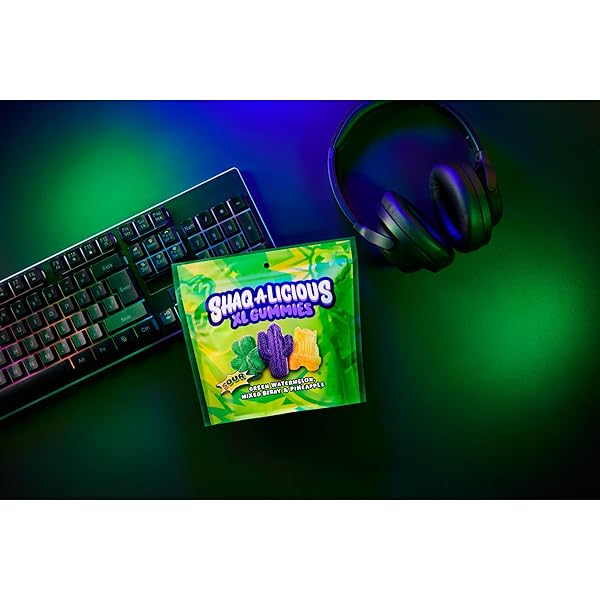 SHAQ-A-LICIOUS XL GUMMIES SOUR CHEWY, CANDY BAG, 11.8 OZ