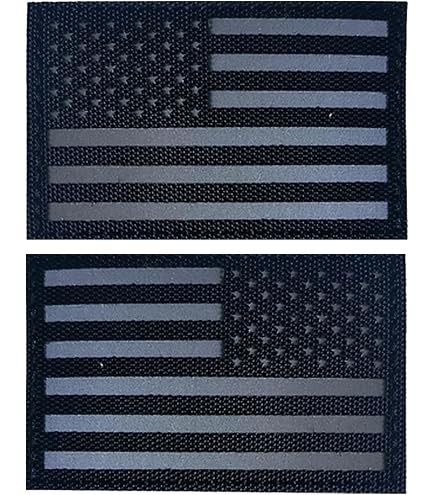 Patch Moral 3D Drapeau USA Hazard 4 - Crochet Et Boucle - 5x7.5cm - Pour Sac, Gilet, équipement Tactique - Noir/Gris