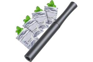 OXYGEER Quit Smoking Inhaler, Aluminum Oral Fixation Quit Smoking Aid Vaporless Inhaler，Smokeless Inhalers with 4 Nicotine-Free Flavored Cotton Core for Craving Relief(Mint)-0001