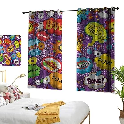 Amazon Com Unpremoon Retro Best Blackout Curtains Comic Book
