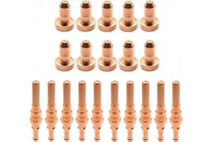 TIANLYLIN 10Pcs 9-8211 Plasma Nozzle 10Pcs 9-8215 Plasma Electrode Fit Thermal Dynamics SL60/SL100 Cutting Torch Consumables