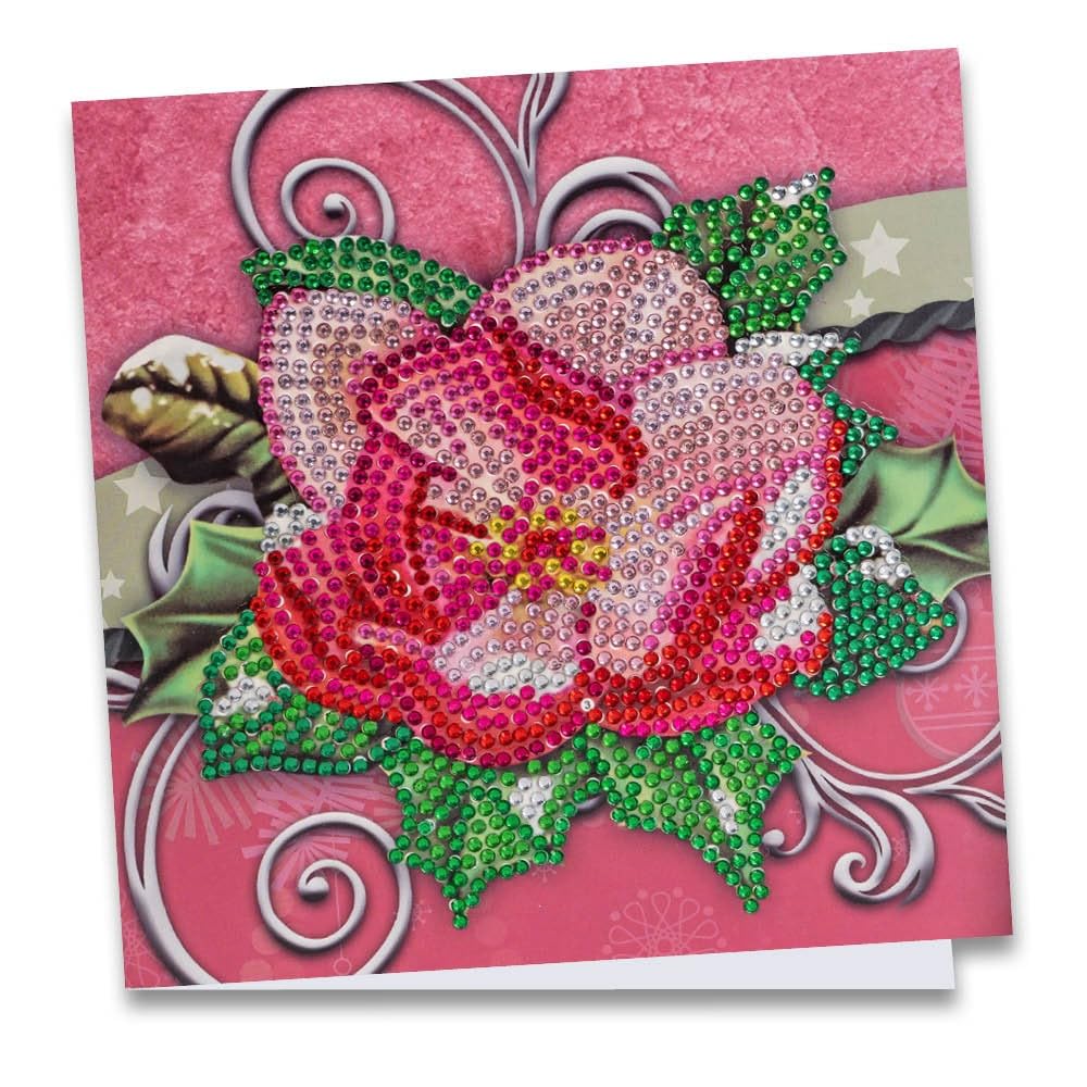 Ideen mit Herz Diamond Painting Greeting Card | Rhinestone Edition | 16x16cm | 370gsm | Includes Stones, Envelope & Tool (Christrose)