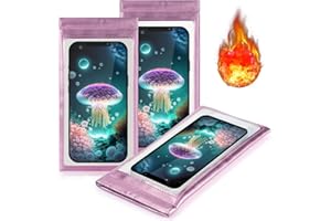 TRIUMPH VISION Touch Screen Phone Pouch Large Holder Cell-Phone Sleeve Thermal PU Leather Squeeze Top Soft Case Protection 3 Pack Pink