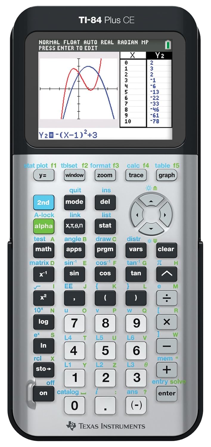 Texas Instruments TI-84 Plus CE Graphing Calculator, Black