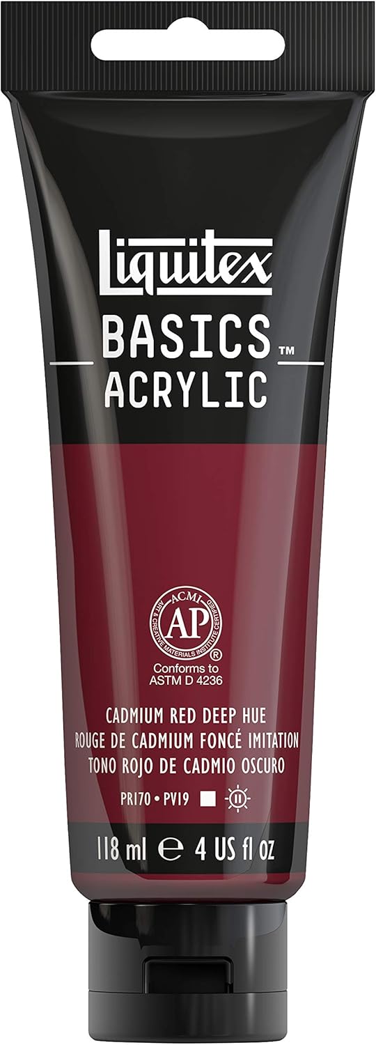 Liquitex Basics Acrylic, 118 ml Tube - Cadmium Red Deep Hue, 118 ml (Pack of 1)