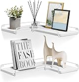 VASAGLE Floating Corner Shelves Set of 2 L-Shaped Cloud White LLS831W14