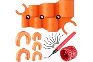 Lanties 18 pcs 1/4-1 Inch Plumbing Tools Kit Pipe Depth Gauge, Copper Deburring Reamer with HSS Blades, Push Fit Disconnect Clip, Multi Purpose Tool Set for Copper, PVC, PEX, CPVC