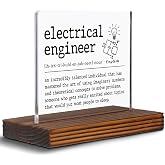 Funny Electrical Engineer Clear Desk Decorative Sign, Work Anniversary Appreciation Gift for Engineers Recognition Retirement Goodbye Farewell Gift Thank You Plaques for Women Men EDC10