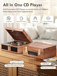 CD Player with Speakers Bluetooth Nostalgic