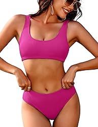 AI'MAGE Women Ribbed Bikini Sets Sporty Swimsuits