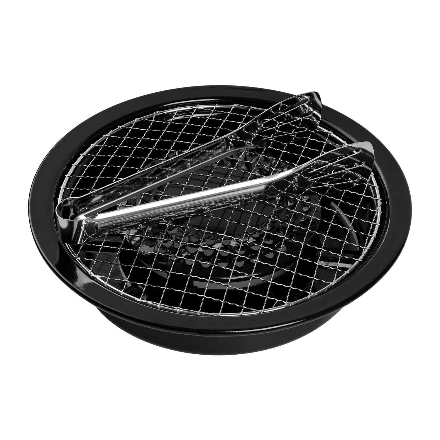 Photo 1 of FAPEND Japan Korean Cookware Aburi Stove Top Grill Pan for Cooking Stove BBQ Yakiniku, Black, With a Built-in Water Pan Free 304 Stainless Steel Barbecue Tongs (Japan Import)