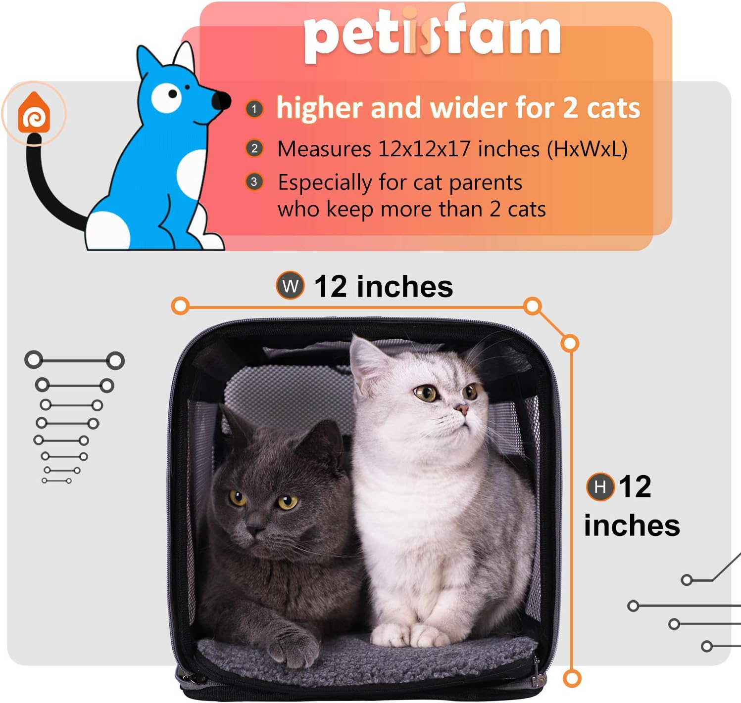 petisfam Top Load Pet Carrier for Large and Medium Cats : Pet Supplies