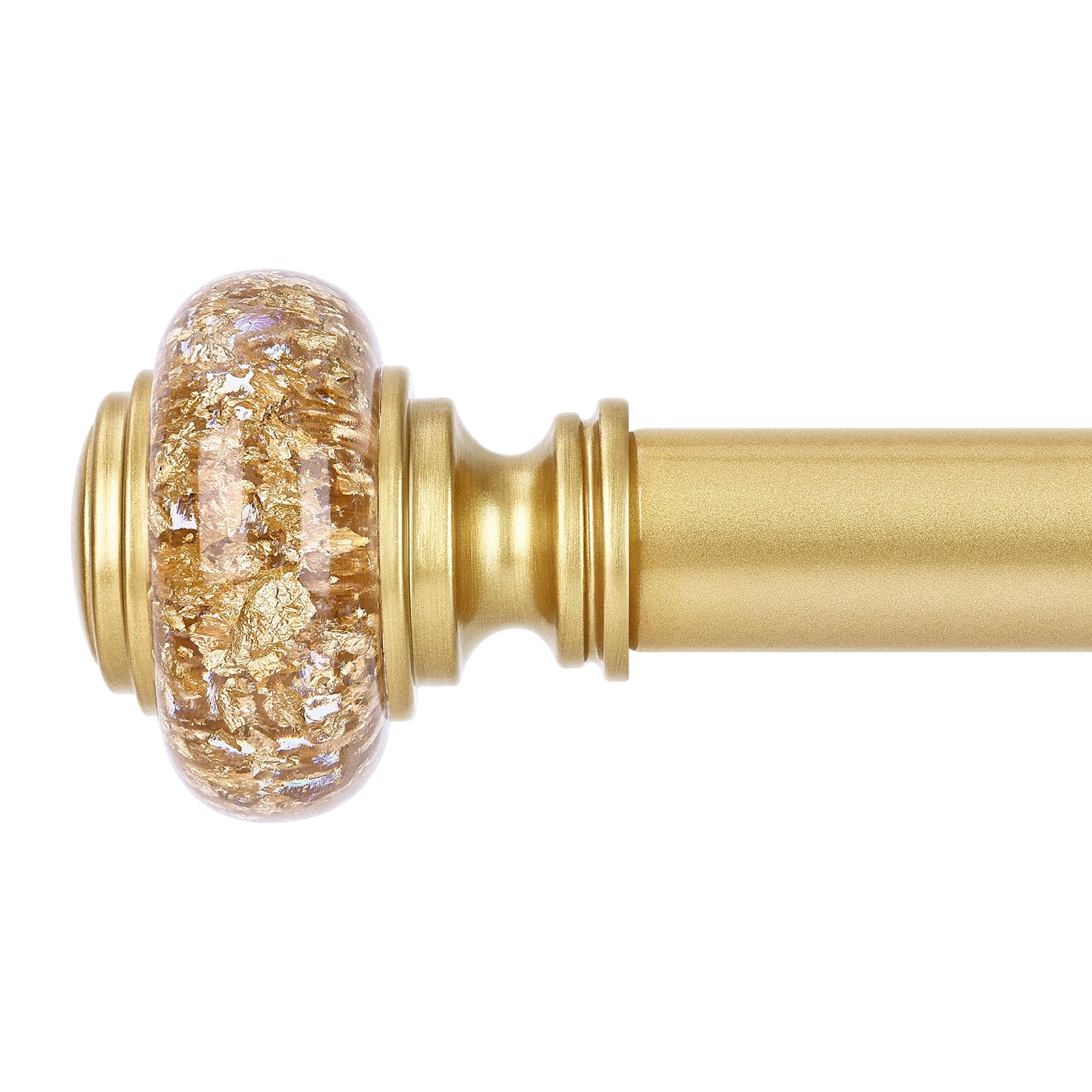 Photo 1 of Gold Long Curtain Rods for Windows 72 to 144 Inch, Decorative Vintage Crystal 1'' Diameter Curtain Rod with Gold Foil Finials, Adjustable Heavy Duty Easy Install Drapery Pole Set for Farmhouse