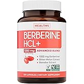 Berberine Supplement (Non-GMO & Vegetarian) Berberine HCL Plus Bitter Melon & Banaba Leaf Extract Capsules - Berberine 500mg Each, 1000mg Per Serve - AMPK Metabolic Activator - 120 Caps (No Pills)
