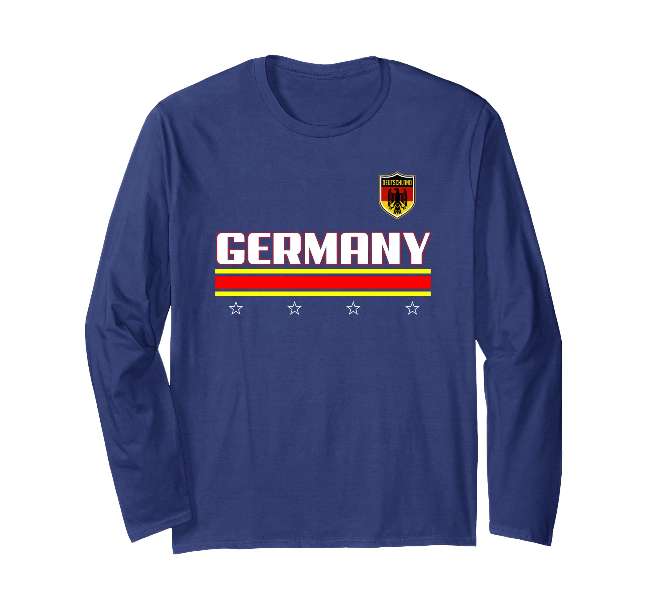 Germany Bold Text Outline Football Pocket Long Sleeve T-Shirt