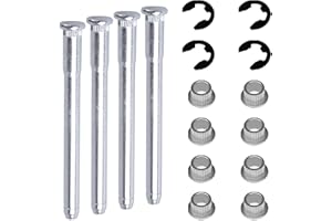 UZZH 16 PCS Car Door Hinge Pin Kit for 1988-2002 Chevy GMC C1500 C2500 K1500 K2500 K3500, Door Hinge Roll Pins and Bushing Repair Kits (4 pins 2 Door) with E-Ring Clamp