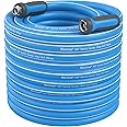Fevone 105 ft Garden Hose, 2-Year Warranty Offered by Manufacturer, Heavy Duty Water Hose, Hybrid Polymer, Kink Resistance, 3/4" GHT Aluminum Fittings, 5/8" ID, 600 PSI, Drinking Water Safe (GH7)
