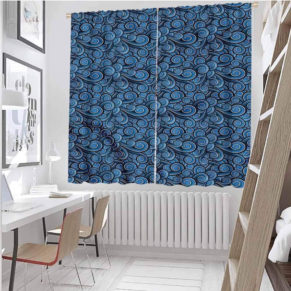 Amazon.com: Printed Blackout Curtains, Nautical,Ocean Waves Pattern, 72