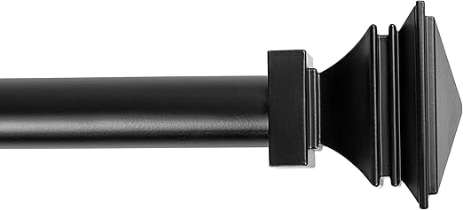 Amazon Com Birdrock Home Matt Black Curtain Rod With Stacked