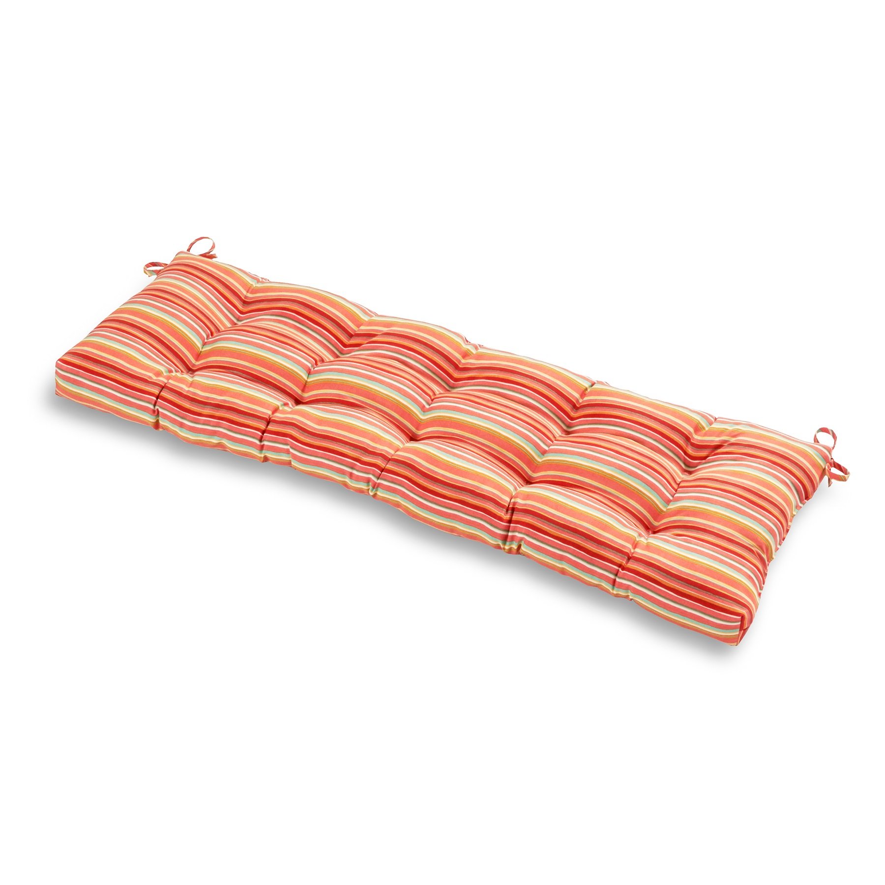 Photo 1 of Greendale Home Fashions 51-inch Outdoor Bench Cushion, Coral Stripe
