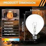 Caldarax E12 25W Wax Warmer Bulbs 230V Warm White 2700K Dimmable G50 50mm view 2