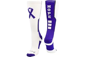 MadSportsStuff Relay for Life Hope Cancer Awareness Athletic Crew Socks