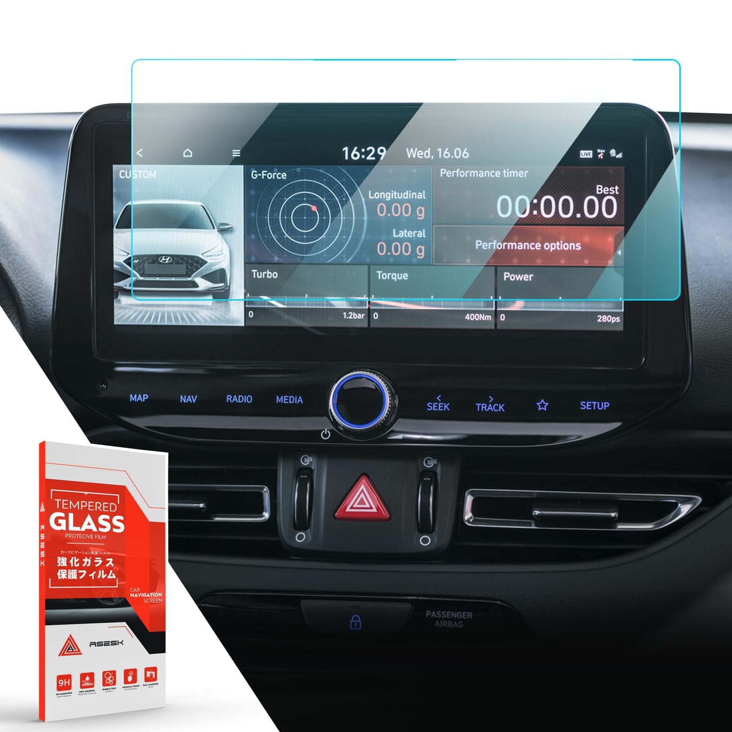 ASZSK Screen Protector for Hyundai i30/N Line/Estate/Fastback N 2020-2023, 10.25 Inch Tempered Glass Screen Protector, Hyundai Screen Protector Accessories