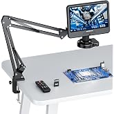 Andonstar AD109 Digital Microscope with 10.1" Screen for Soldering Repair | Flexible Boom Arm Stand, Coin Microscope Full View for Error Coins, 56 LED Ring Light, Windows Mac Compatible, 32GB Card