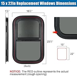 OUTPRIZE 2 Pack Vertical RV Window, 15" W x 22" H