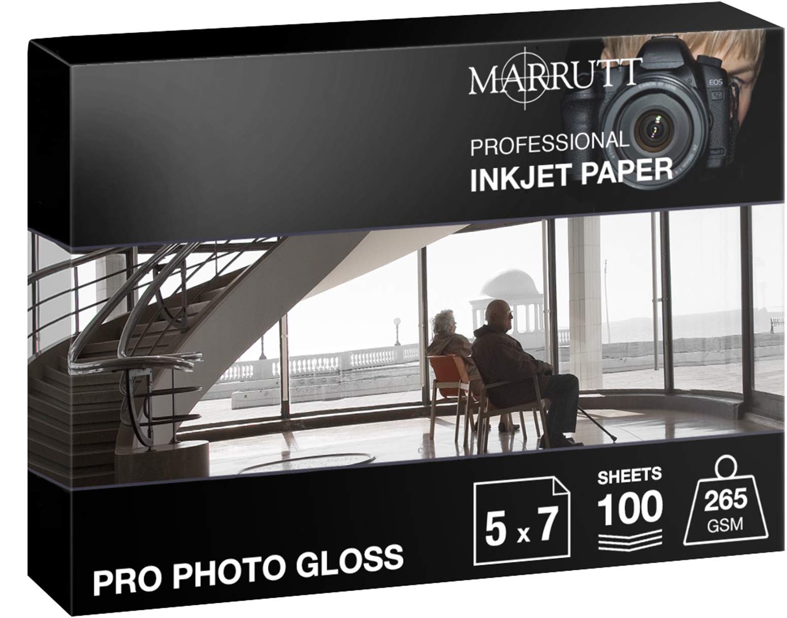 Marrutt 265gsm Pro Photo Gloss Inkjet Paper: 5" x 7" - 100 Sheets