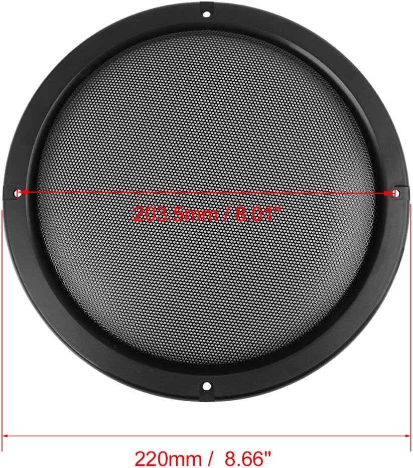 X AUTOHAUX Black Plastic 8" Mesh Grill Cover Car Speaker Subwoofer Protector, 8'' - Image 5