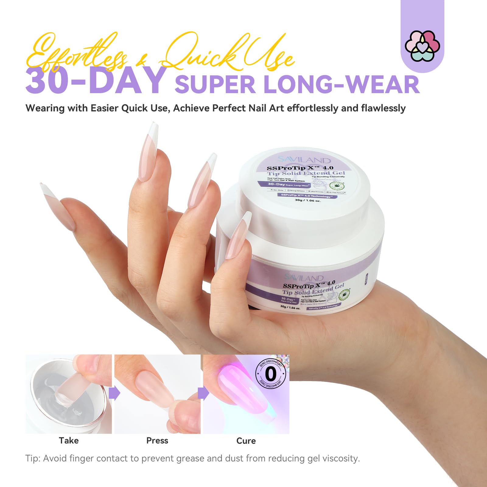 SAVILAND 30g Solid Nail Glue Gel: 30-Day Long Wear 2024 Gel Nail Glue Solid Gel Strong Adhesive for False Tips 3D Sculpture U V Cured Nail Enthusiasts Home DIY - Image 6