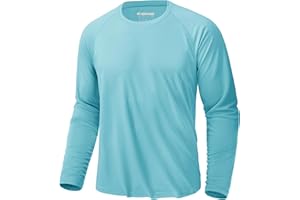 KEFITEVD Men's UV Sun Protection UPF 50+ Shirts Long Sleeve Rash Guard Workout Quick Dry Shirt for Hiking Fishing Swimming