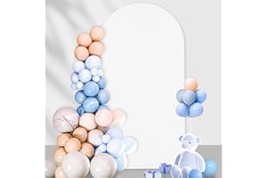 YQBFB 7.2FT Wedding Spandex Arch Backdrop Cover: Round Top Fitted Chiara Arch Stretchy Backdrop Stand Covers for Wedding Party Birthday Shower Reception Bridal Shower Decoration