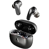 Skullcandy Rail ANC Wireless Earbuds, Bluetooth Headphones, Active Noise Cancelling, Up to 38 Hours Battery, Microphone for iPhone Android, Customizable via Skull-iQ App - True Black