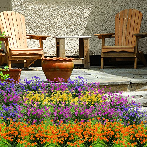 2 Artificial+Flowers+Resistant+Greenery+D%25C3%25A9cor%25EF%25BC%2588Orange%25EF%25BC%2589
