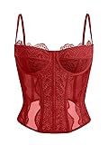Dealmore Corset Tops For Women Going Out Lace Mesh
