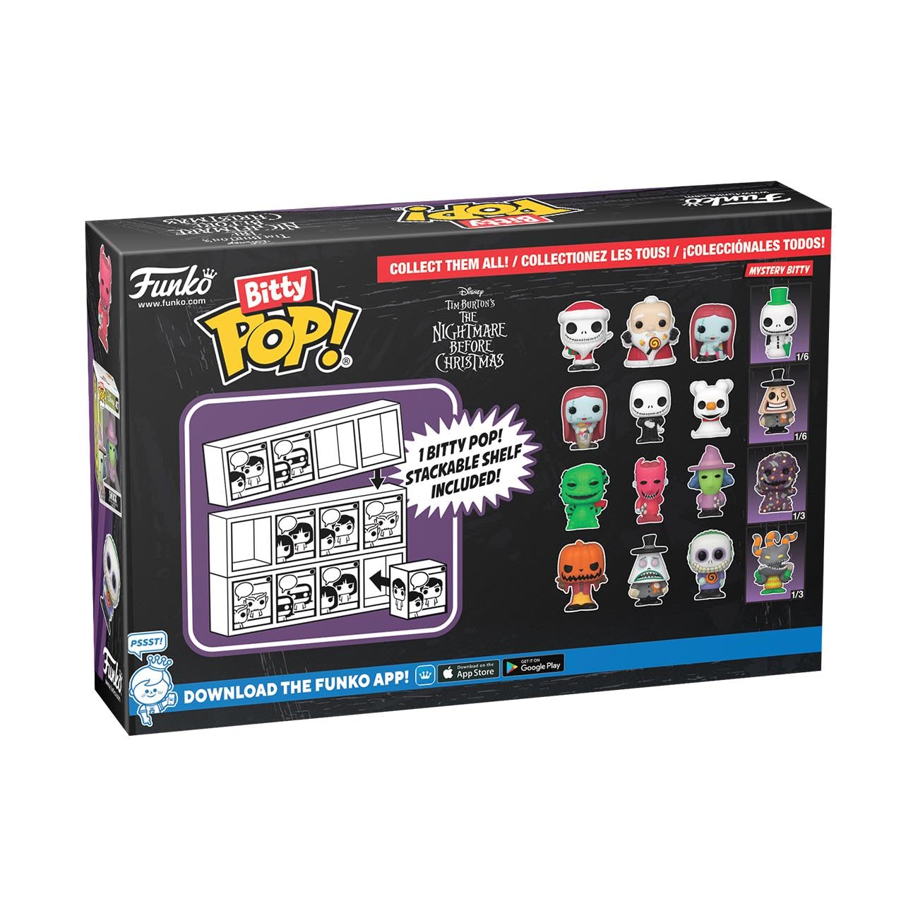 Funko Bitty Pop The Nightmare Before Christmas - Pumpkin Jack 4PK - Pumpkin King, Mayor (Frowning), Barrel and A Surprise Mystery Mini Figure - 0.9 Inch (2.2 Cm) Collectable - Gift Idea
