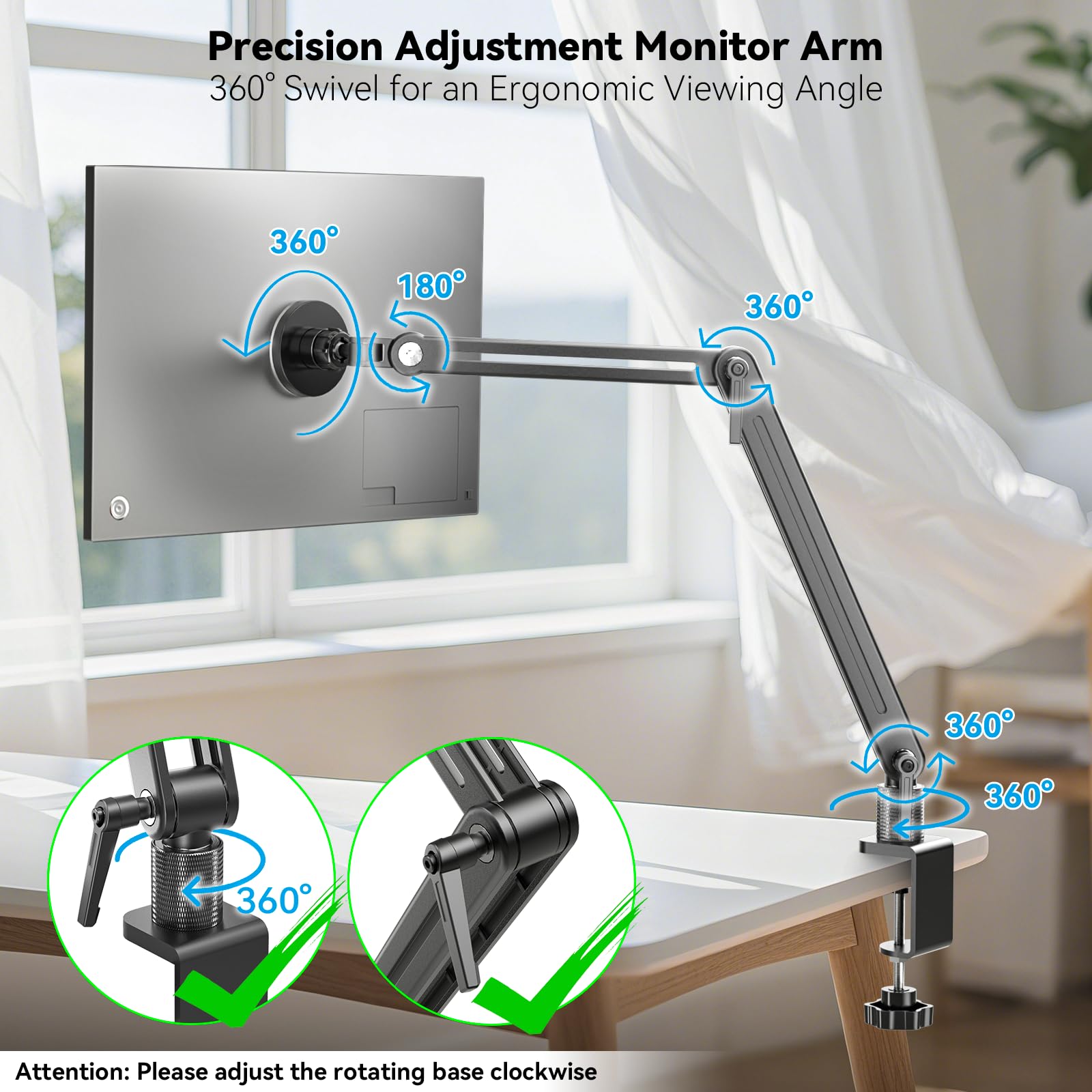 Jakeko Strong Magnetic Portable Monitor Desk Clamp - 75mm VESA Mount 4.7