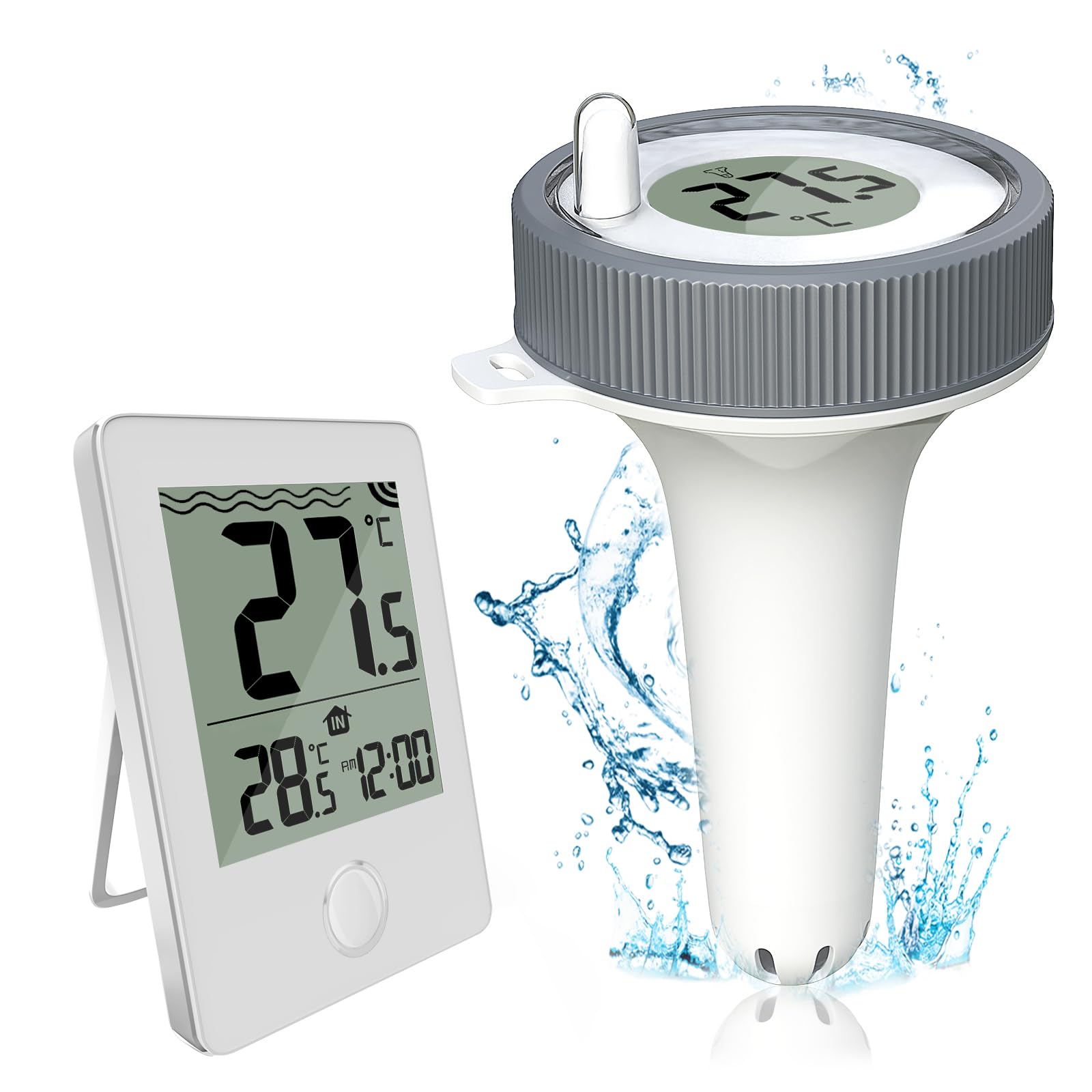 Photo 1 of Pool Thermometer Floating Easy Read Wireless Digital for Indoor and Outdoor Swimming Pools with RCC Function,Remote Pool Thermometer Floating for Swimming?White?