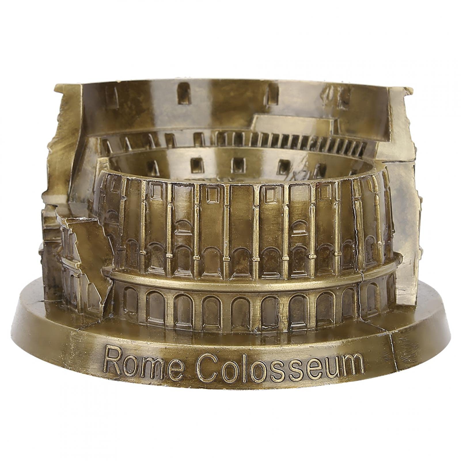 Pssopp Rome Colosseum Model, Vintage Metal Miniature Roman Colosseum Retro Bronze Ancient Architecture for Home Arts Desktop Decor