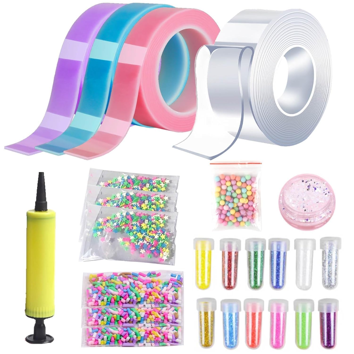 25 PCS Nano Tape Kit, Nano Tape Bubbles Kit Nano Tape for Making Bubbles, DIY Creative Craft Toys for People, Strong Gel Tapes for Carpeta and Kitchen Bubble Tapes