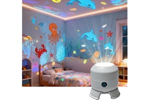 Dynamic Rotating LED Projector Light, 360° Rotating Ocean Night Light Projector, Snowflake/Christmas/𝐨𝐜𝐞𝐚𝐧 Dynamic Patte