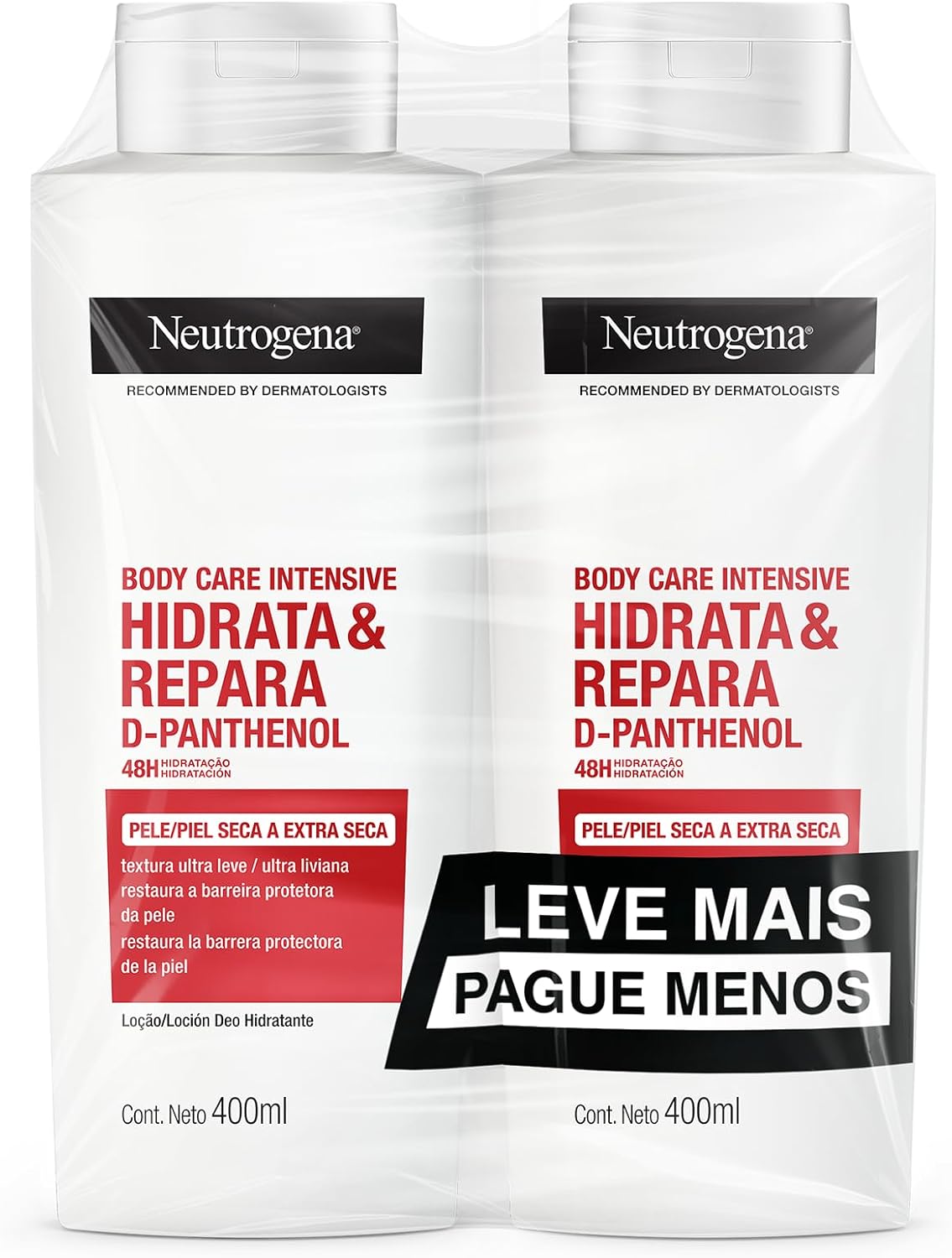 Hidratante Corporal Neutrogena Intensive Hidrata&Repara | Kit com 2 Unidades de 400ml, Body Care