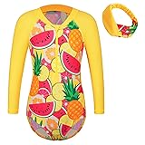 Girls Long Sleeve Swimsuit One Piece Rashguard