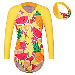 Girls Long Sleeve Swimsuit One Piece Rashguard