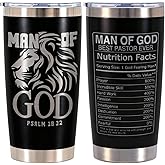 EchoMaven Pastor Appreciation Gifts for Men - Man Of God Pastor Gifts for Men - Pastor Tumbler 20oz with Psalm 18:32 & Lion Design, Complete with Gift Box | Gift for Pastor Appreciation Cups
