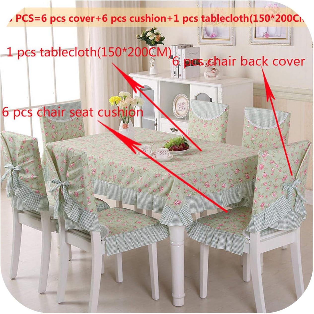 Mantel de algodón con estampado de tela para comedor, funda para silla