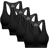 Racerback Sports Bras for Women with Pads - High Impact Athletic Tank Tops for Yoga and Workout Brassieres Bra